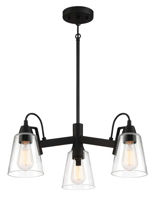 Beckonridge Three Light Chandelier in Coal