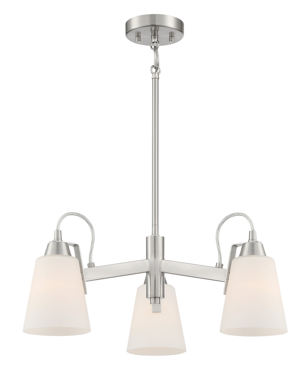 Beckonridge Three Light Chandelier in Brushed Nickel