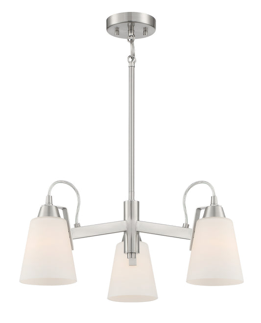 Beckonridge Three Light Chandelier in Brushed Nickel