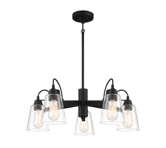 Beckonridge Five Light Chandelier in Coal