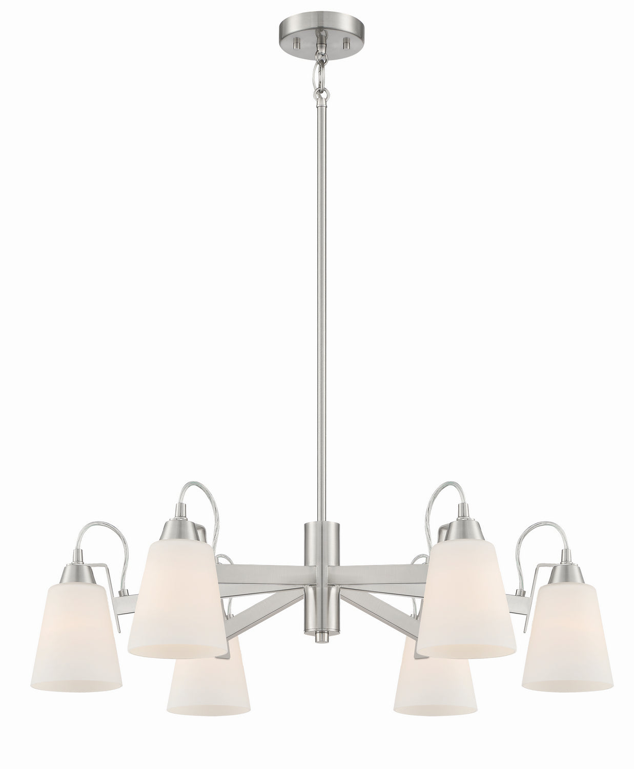 Beckonridge Six Light Chandelier in Brushed Nickel