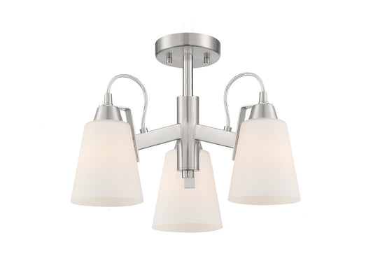 Beckonridge Three Light Semi Flush Mount in Brushed Nickel