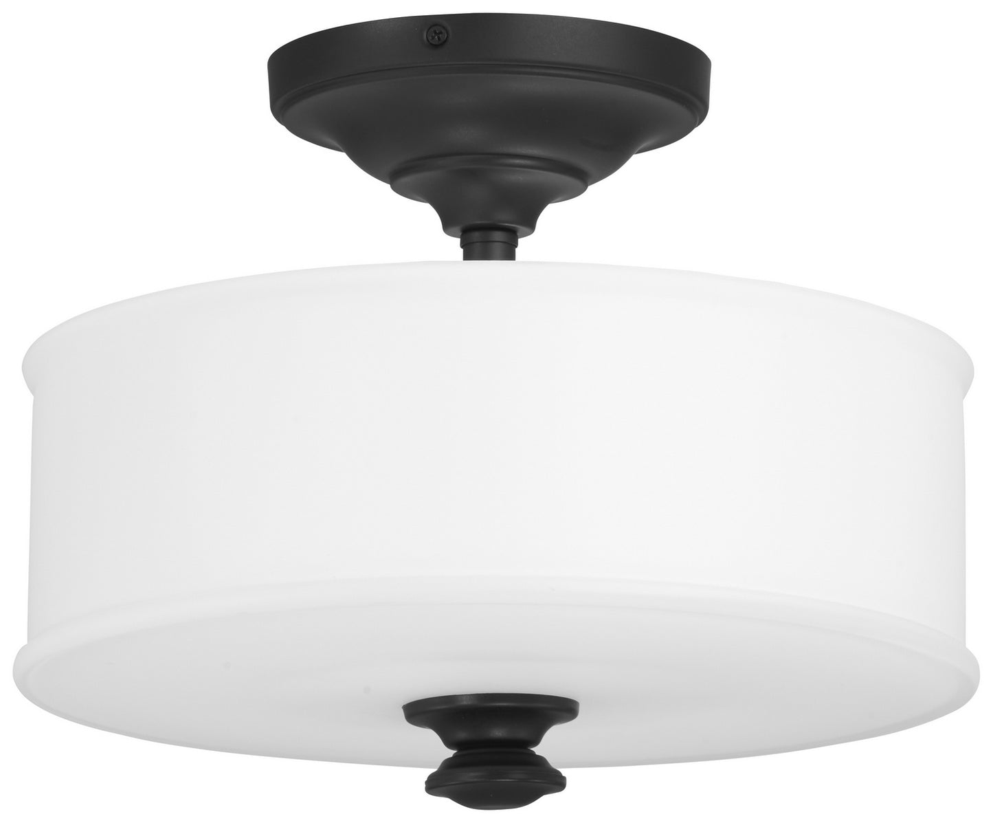 Harbour Point Two Light Semi Flush Mount in Coal