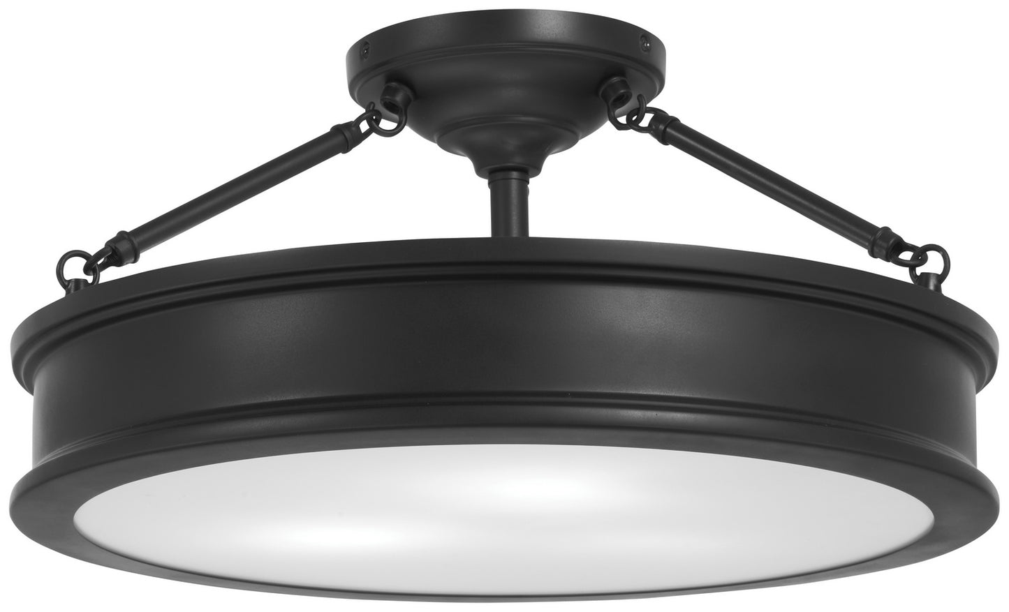Harbour Point Three Light Semi Flush Mount in Coal