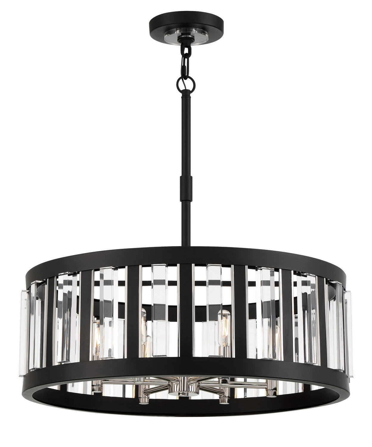 Majestic Splendor Six Light Pendant in Sand Coal And Polished Nickel