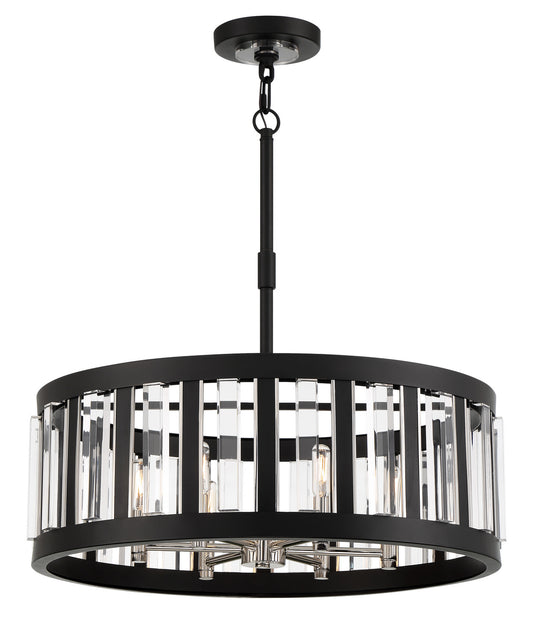Majestic Splendor Six Light Pendant in Sand Coal And Polished Nickel