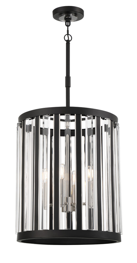 Majestic Splendor Four Light Pendant in Sand Coal And Polished Nickel