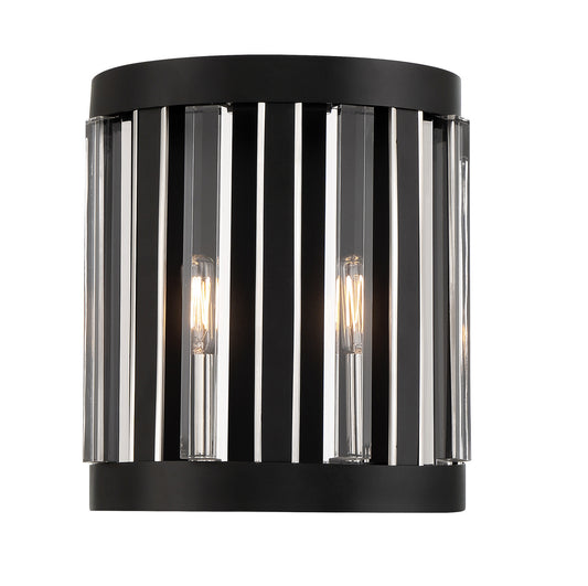 Majestic Splendor Two Light Wall Sconce in Sand Coal And Polished Nickel