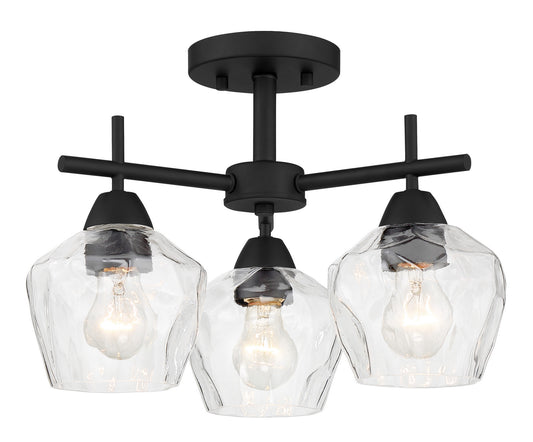 Camrin Three Light Semi Flush / Chandelier in Coal