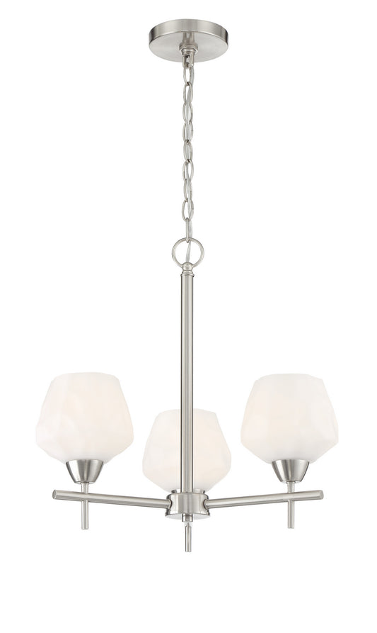 Camrin Three Light Chandelier in Brushed Nickel