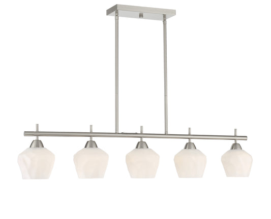 Camrin Five Light Island Pendant in Brushed Nickel