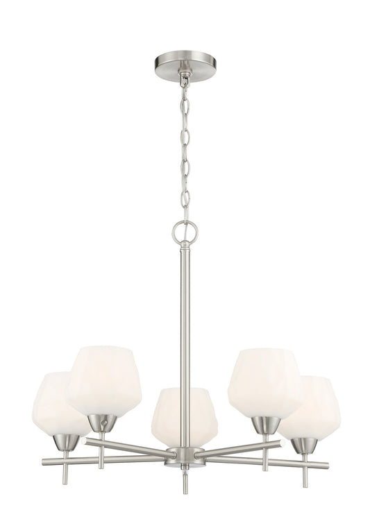 Camrin Five Light Chandelier in Brushed Nickel