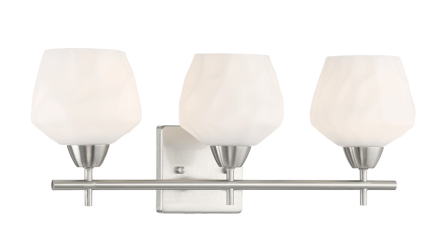 Camrin Three Light Bath in Brushed Nickel