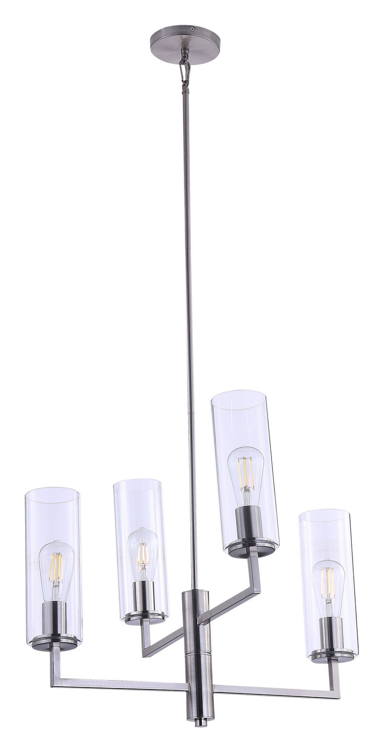 Acacia Four Light Chandelier in Brushed Nickel