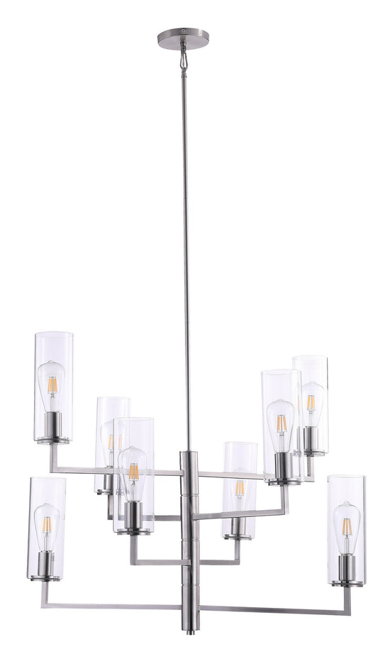 Acacia Eight Light Chandelier in Brushed Nickel