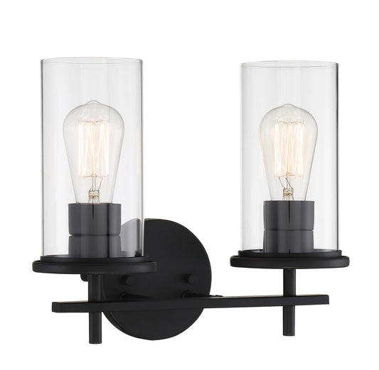Haisley Two Light Bath Bar in Coal