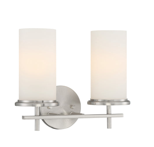 Haisley Two Light Bath Bar in Brushed Nickel