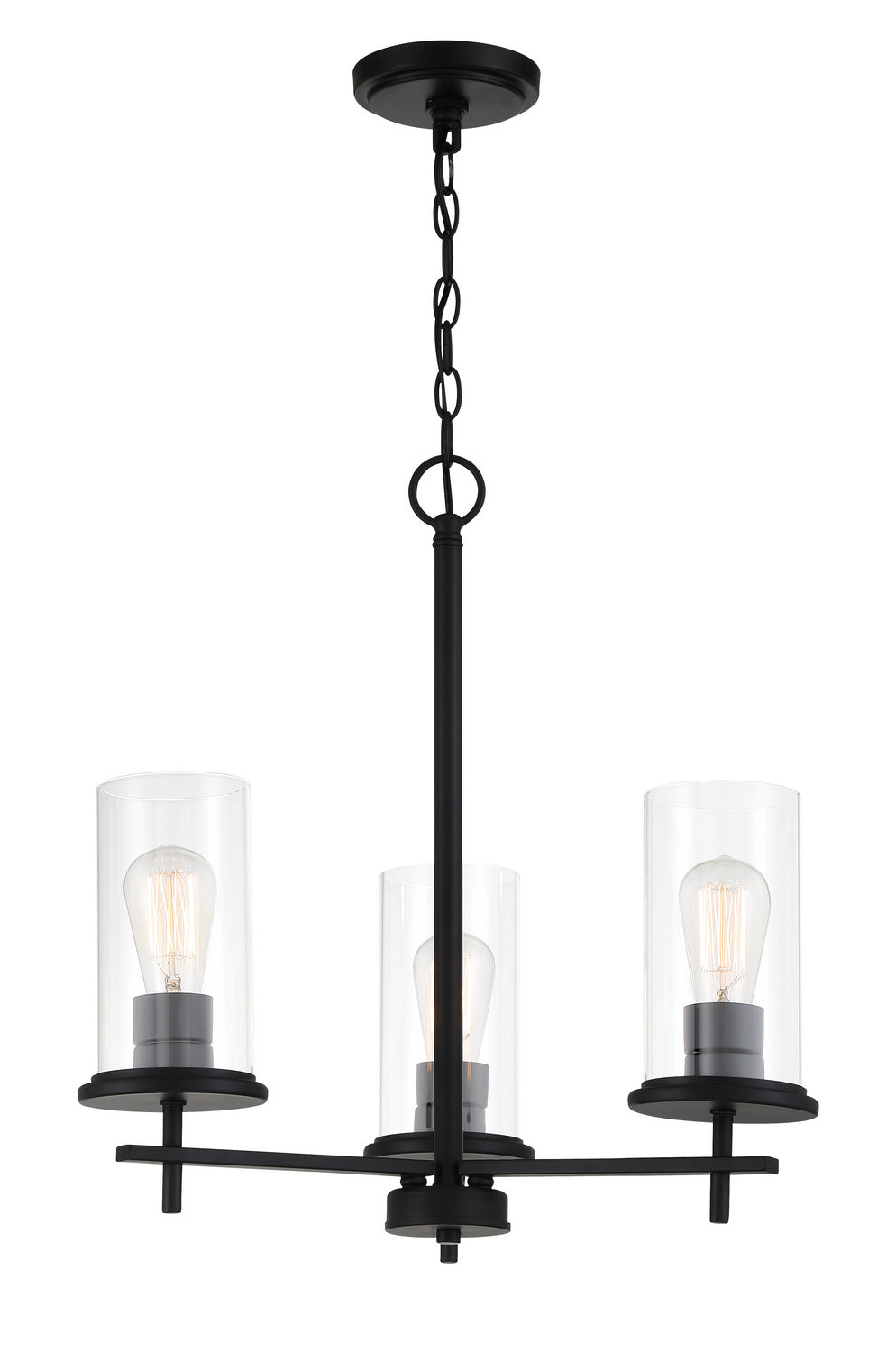 Haisley Three Light Chandelier in Coal