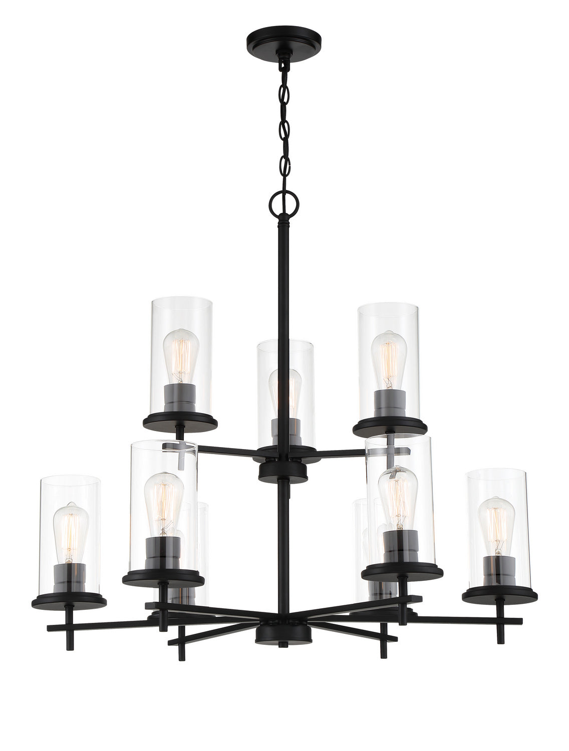 Haisley Nine Light Chandelier in Coal