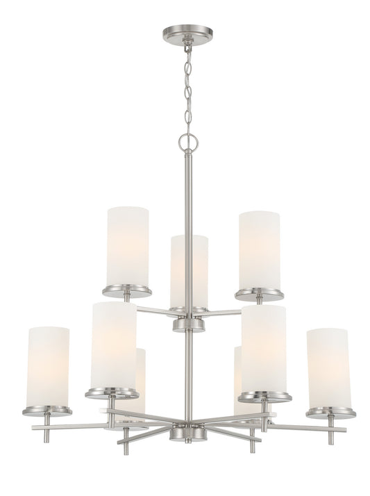 Haisley Nine Light Chandelier in Brushed Nickel