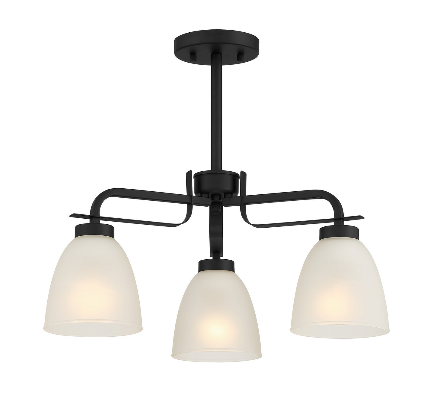 Kaitlen Three Light Semi Flush / Chandelier in Coal