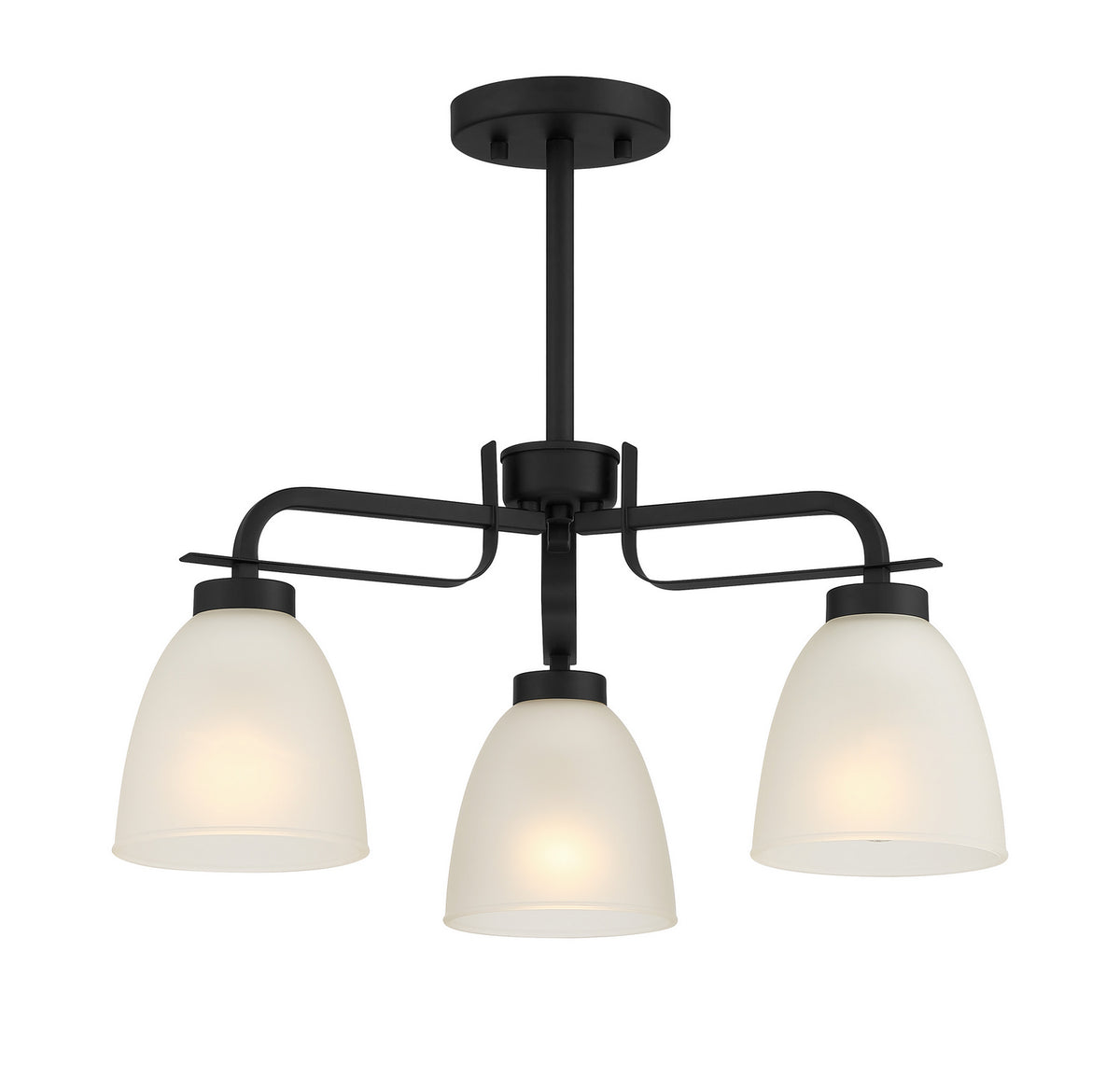 Kaitlen Three Light Semi Flush / Chandelier in Coal