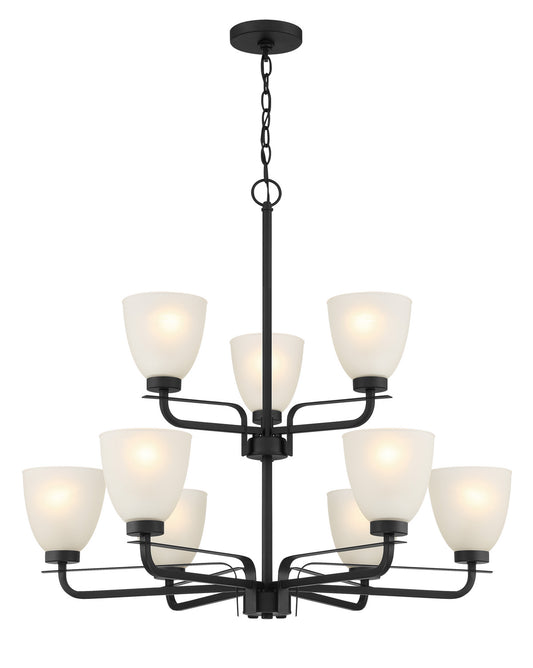 Kaitlen Nine Light Chandelier in Coal