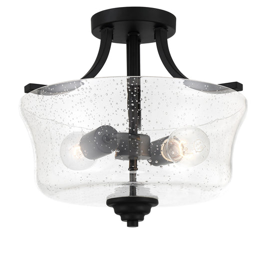 Shyloh Two Light Semi Flush Mount in Coal