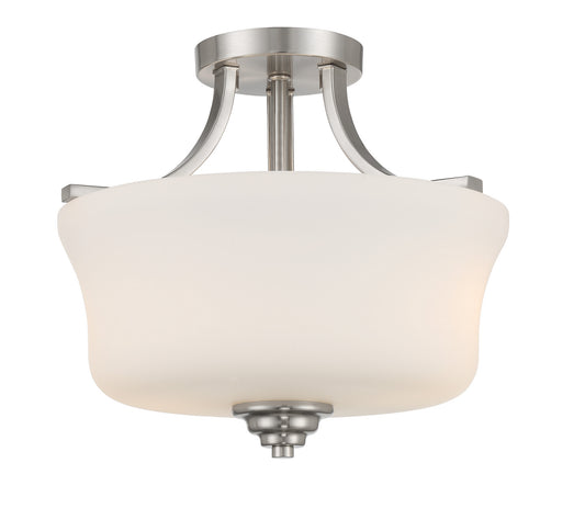Shyloh Two Light Semi Flush Mount in Brushed Nickel