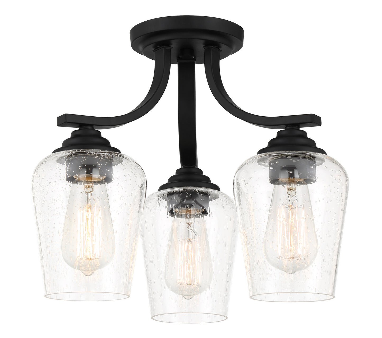 Shyloh Three Light Semi Flush / Chandelier in Coal