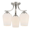 Shyloh Three Light Semi Flush / Chandelier in Brushed Nickel