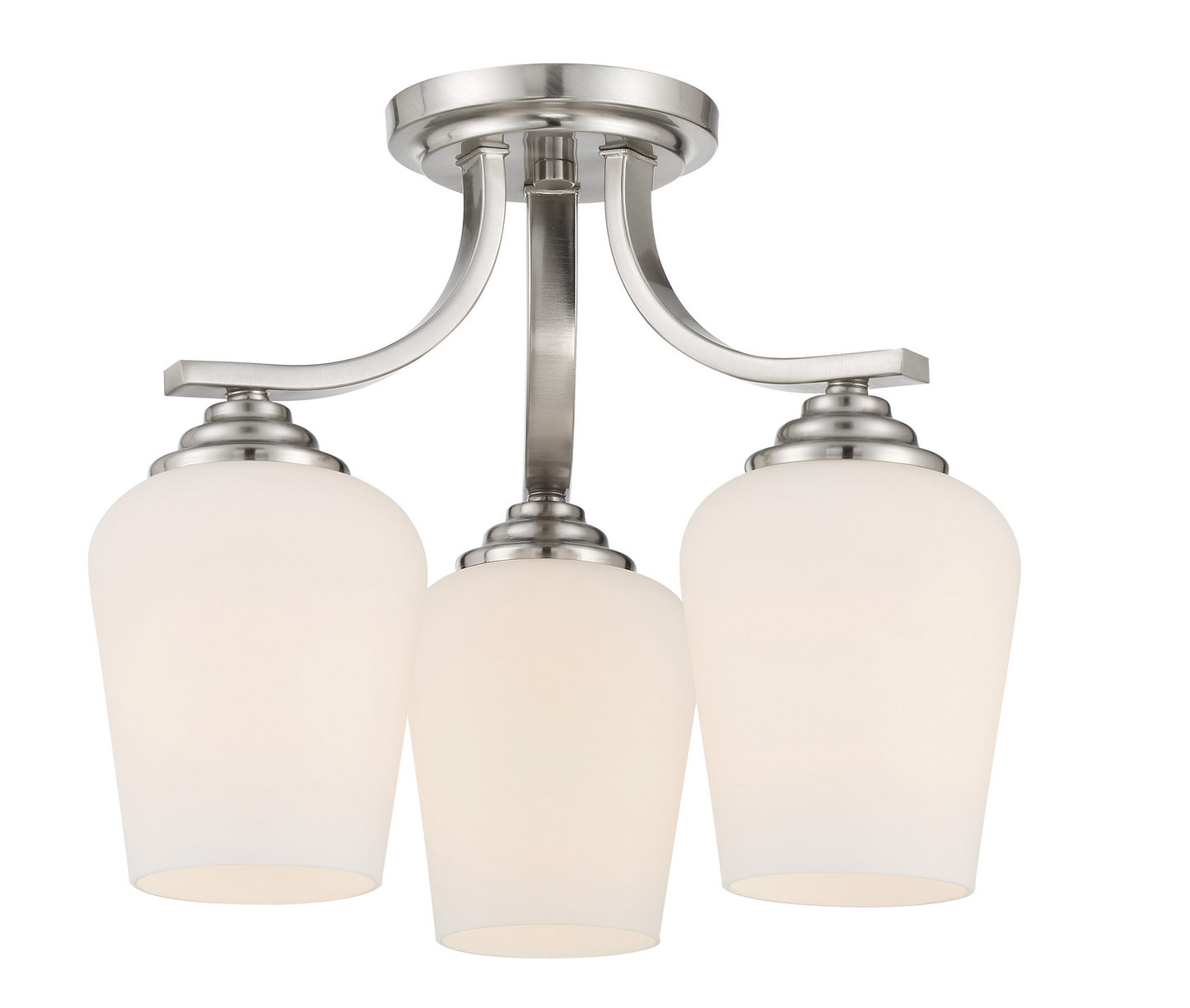 Shyloh Three Light Semi Flush / Chandelier in Brushed Nickel