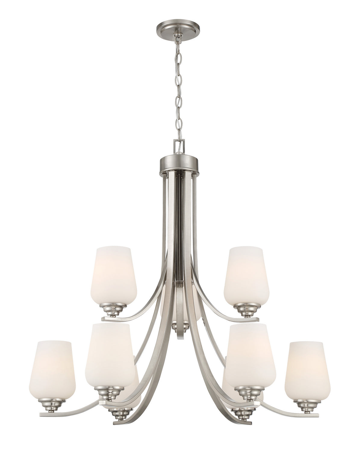 Shyloh Nine Light Chandelier in Brushed Nickel
