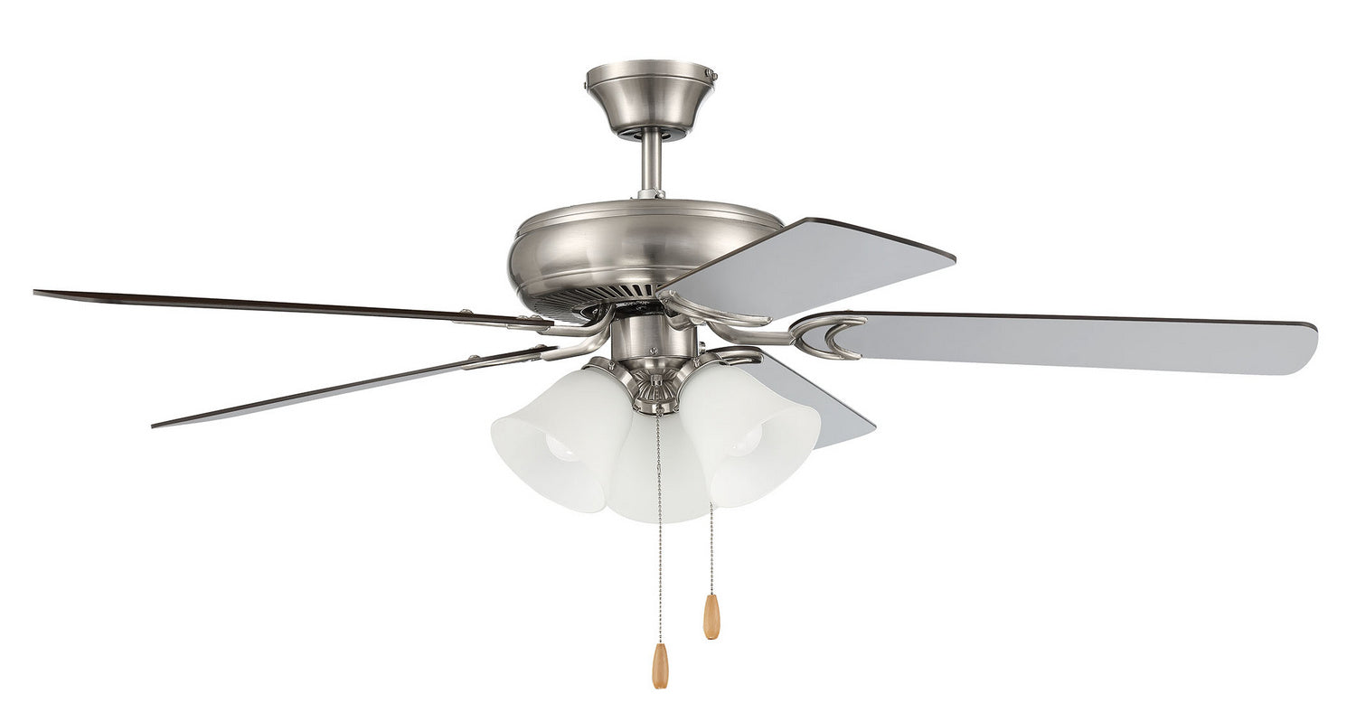Craftmade - DCF52BNK5C3W - 52" Ceiling Fan - Decorator's Choice 3 Light Kit - Brushed Polished Nickel