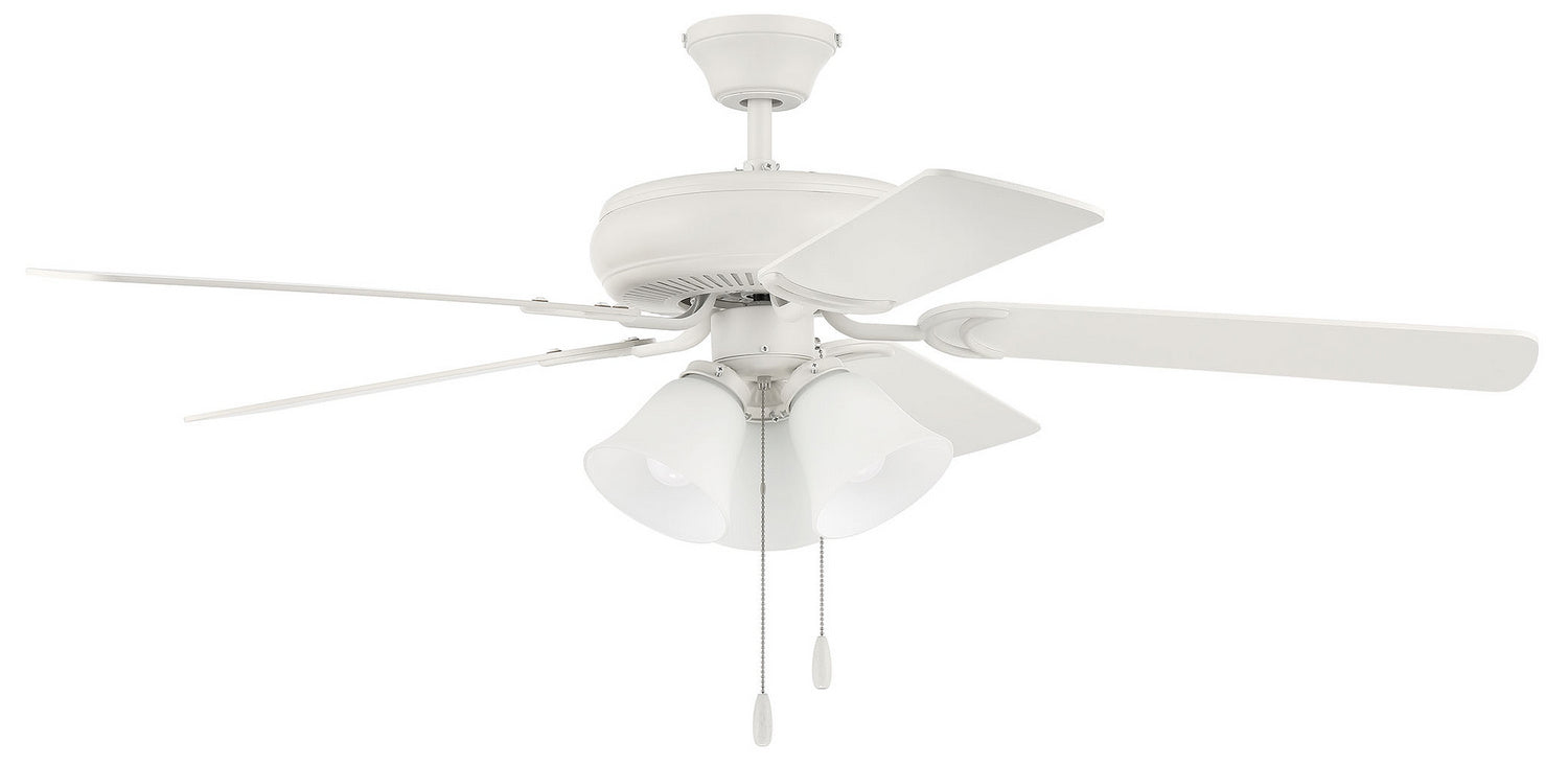 Craftmade - DCF52W5C3W - 52" Ceiling Fan - Decorator's Choice 3 Light Kit - Matte White