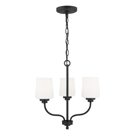 Windom Three Light Chandelier in Midnight Black