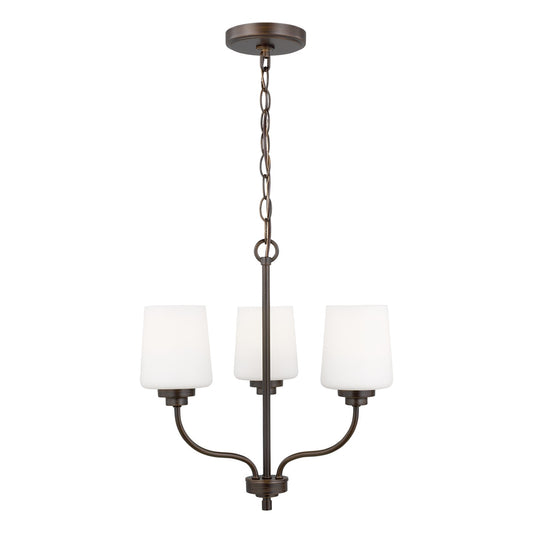 Windom Three Light Chandelier in Bronze