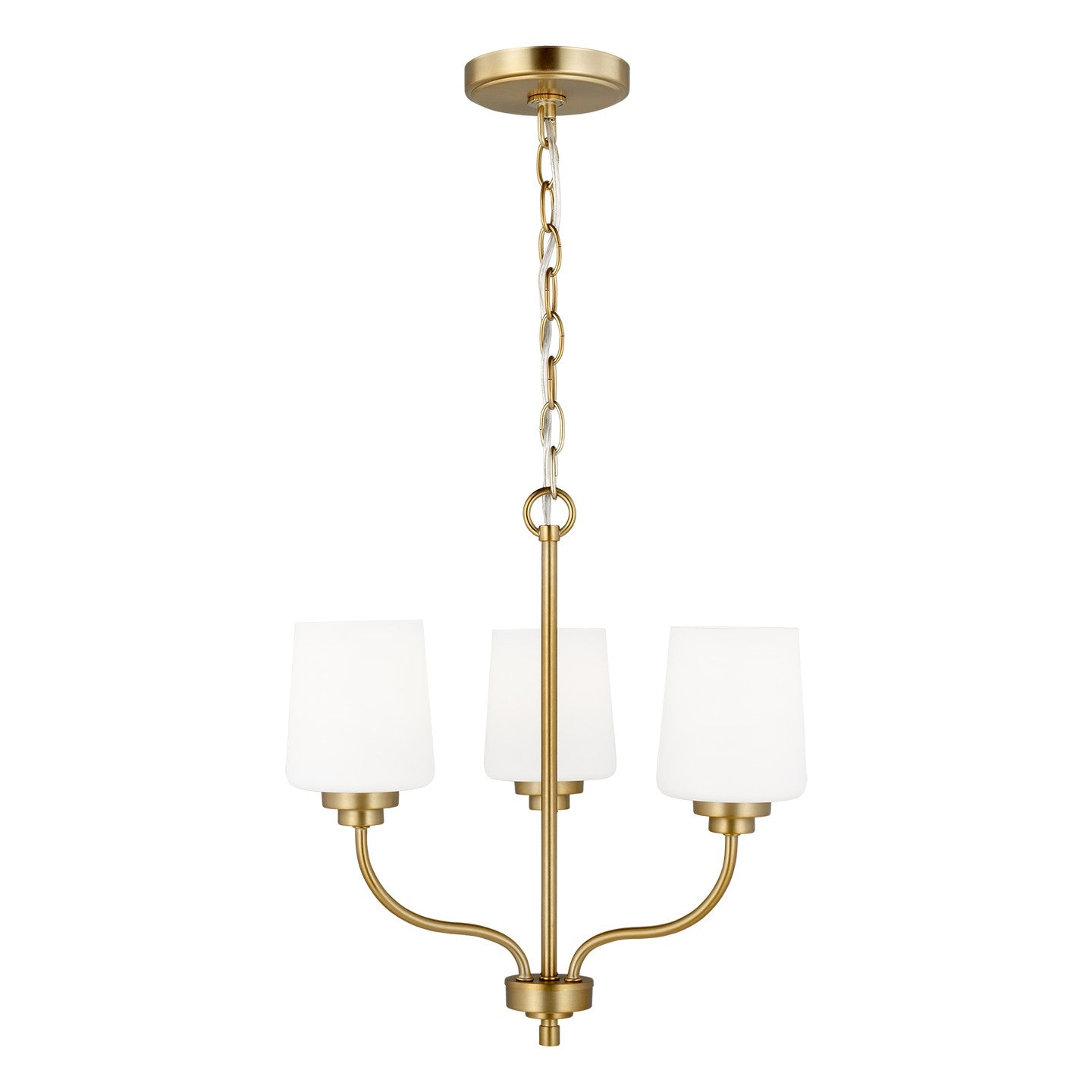 Windom Three Light Chandelier in Satin Brass