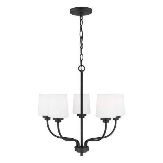 Windom Five Light Chandelier in Midnight Black