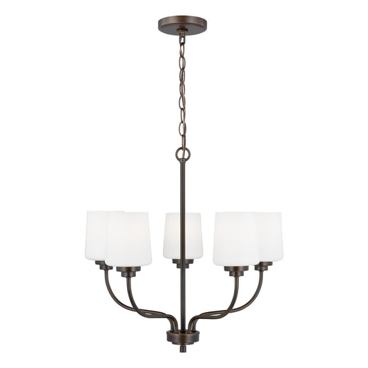 Windom Five Light Chandelier in Bronze