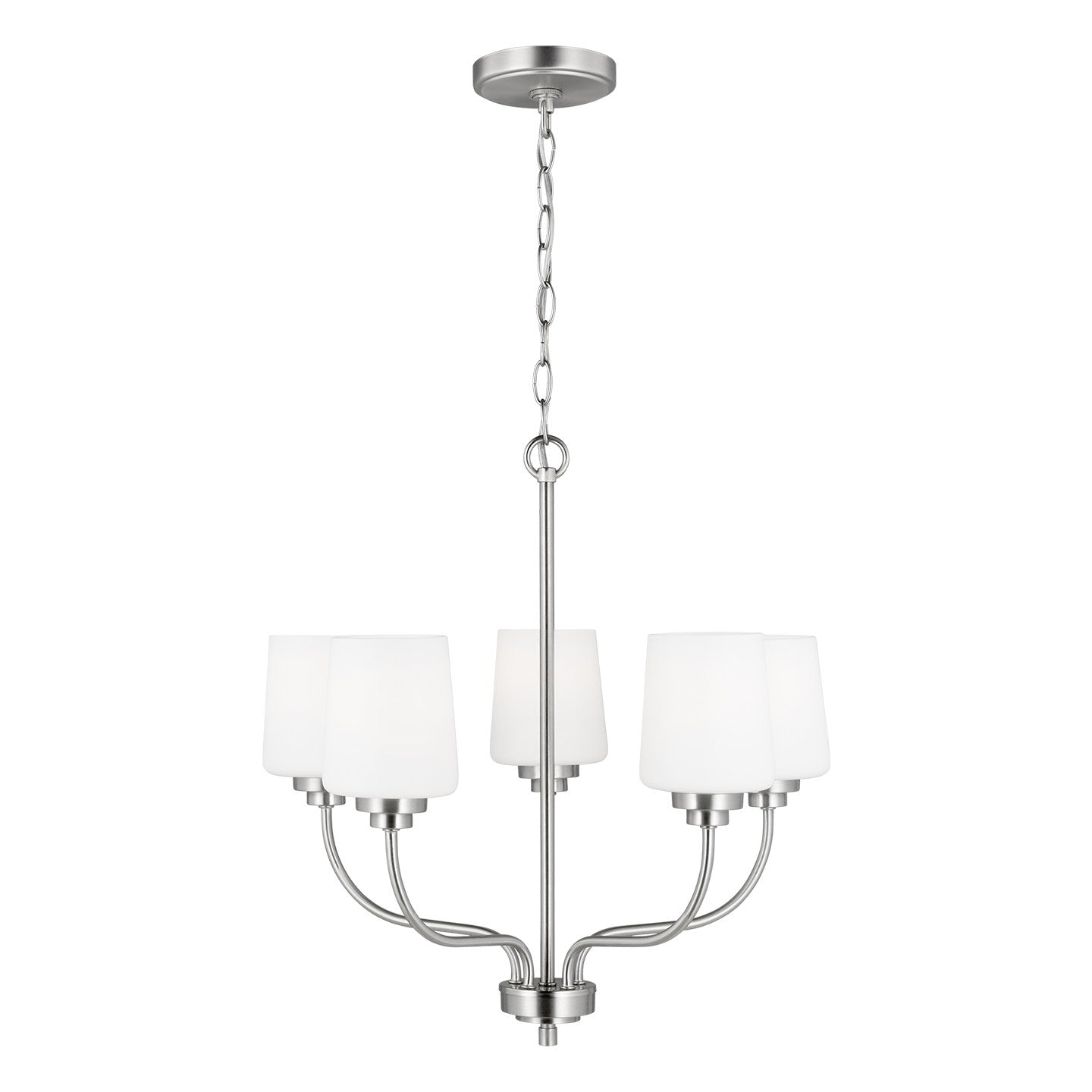 Windom Five Light Chandelier in Brushed Nickel