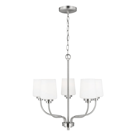 Windom Five Light Chandelier in Brushed Nickel