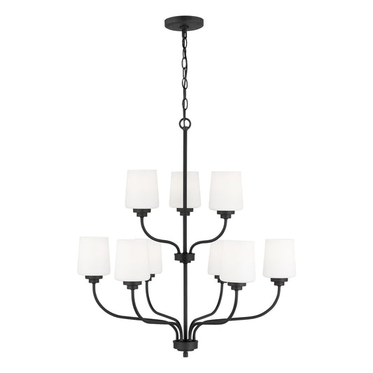 Windom Nine Light Chandelier in Midnight Black