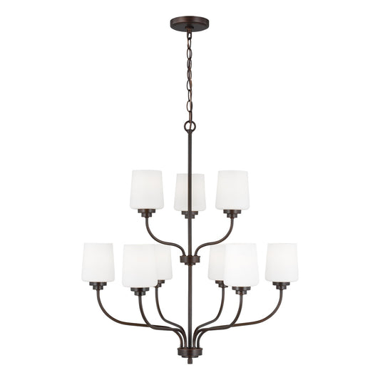 Windom Nine Light Chandelier in Bronze