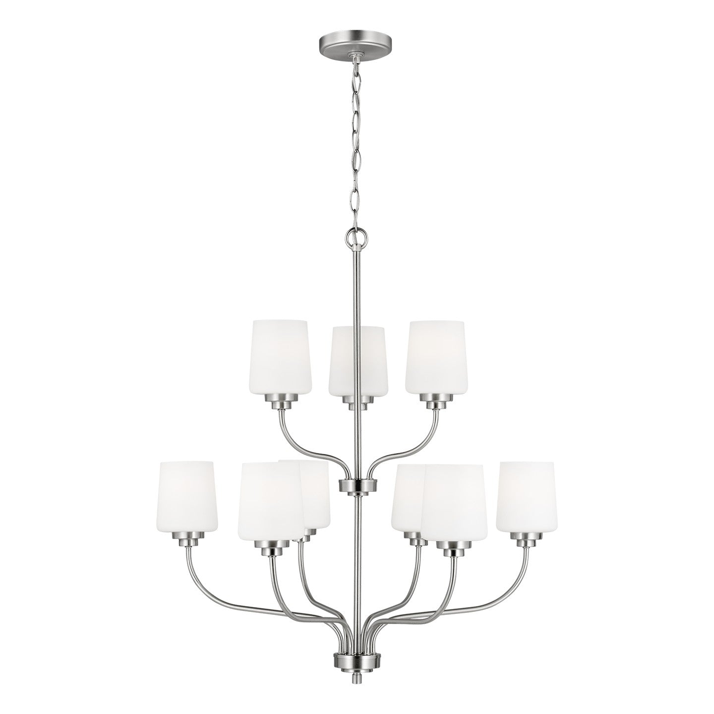Generation Lighting - 3102809-962 - Nine Light Chandelier - Windom - Brushed Nickel