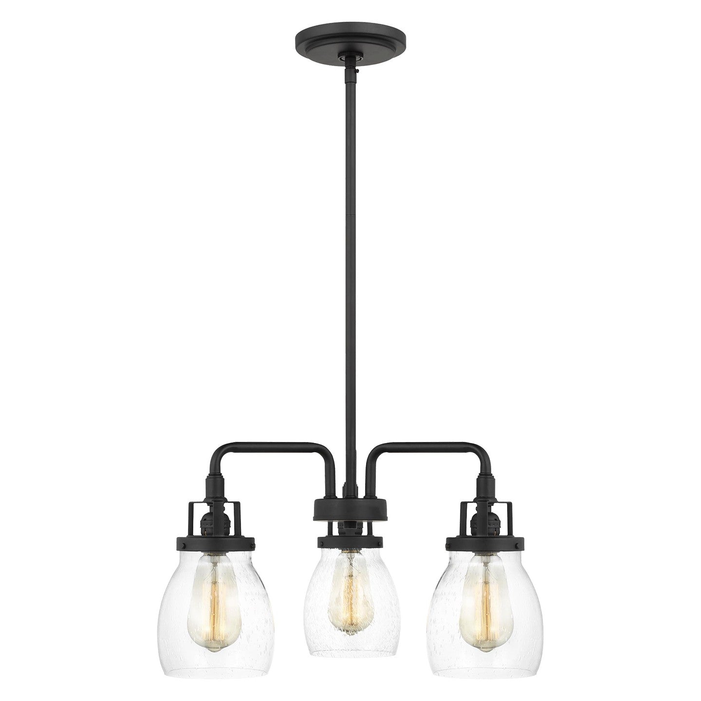 Belton Three Light Chandelier in Midnight Black