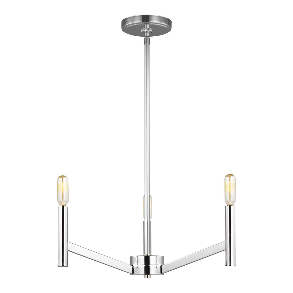 Vector Three Light Chandelier in Chrome