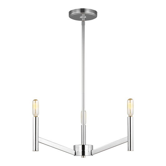 Vector Three Light Chandelier in Chrome