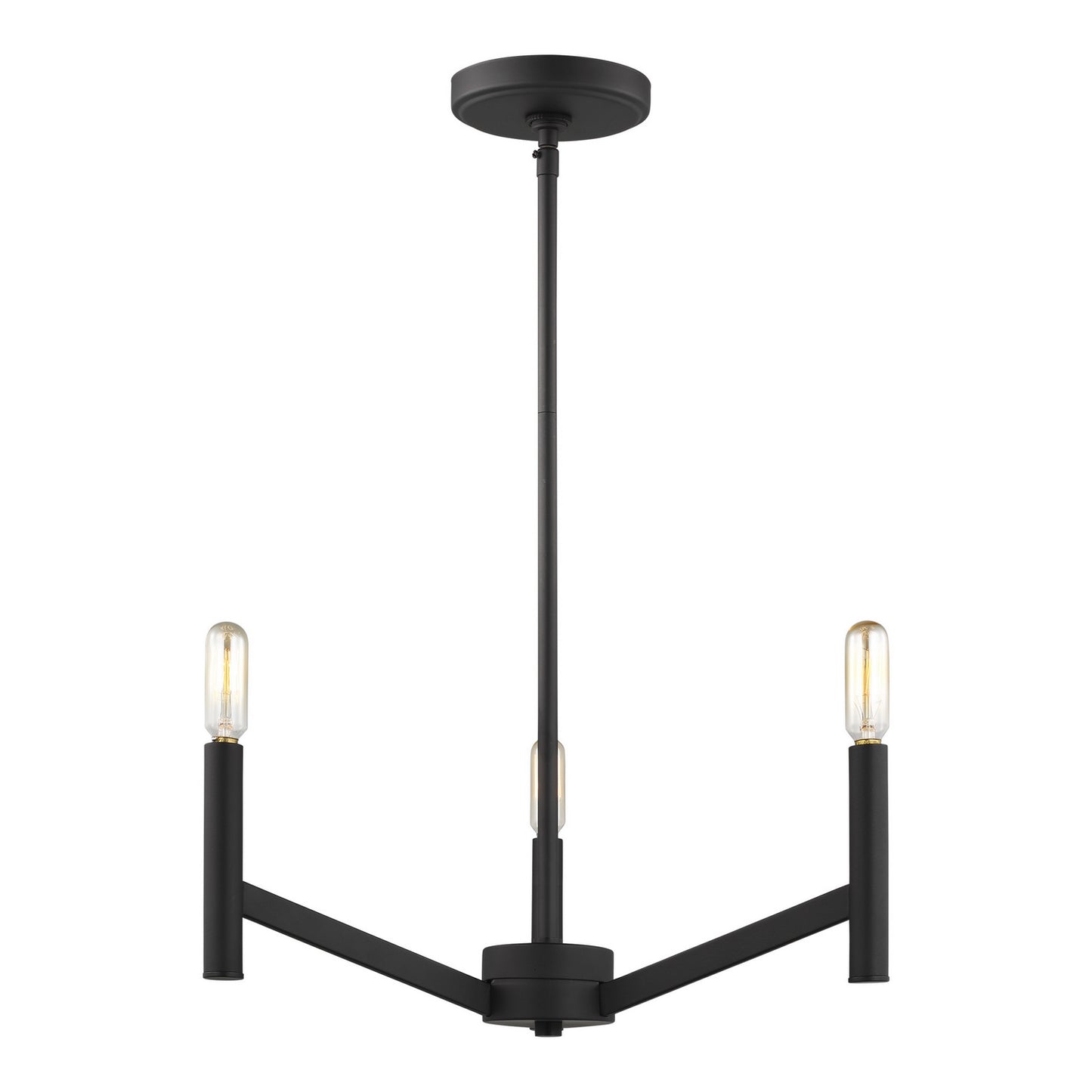 Vector Three Light Chandelier in Midnight Black