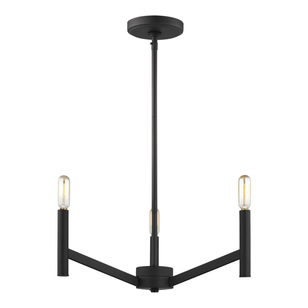 Vector Three Light Chandelier in Midnight Black